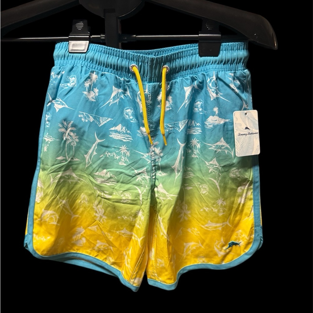 Kids Boys Tommy Bahama Blue and Yellow Swim Shorts